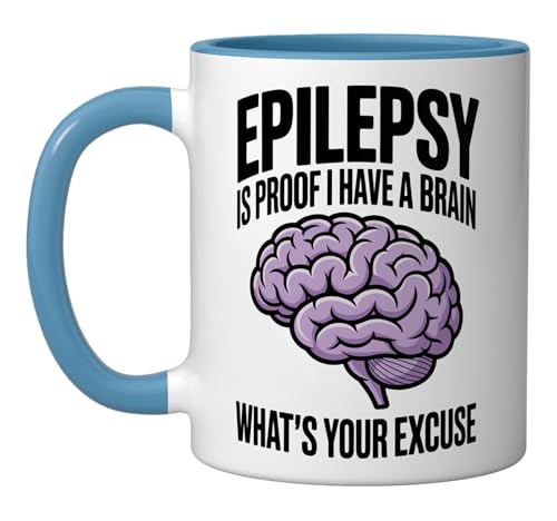 Taza de cerámica azul y blanca para epilepsia miniatura 1
