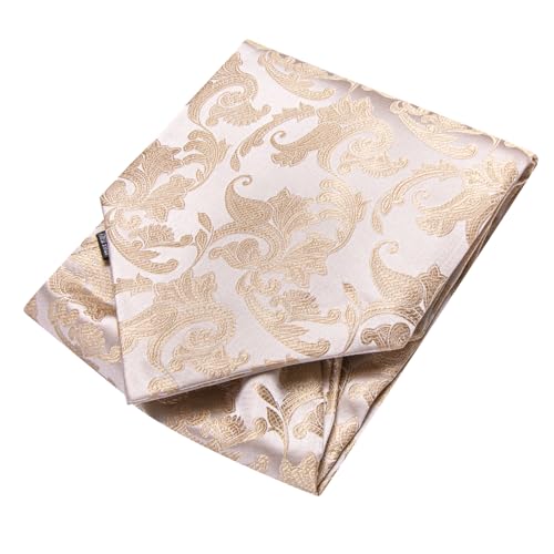 Image of Dubulle Paisley Floral Ascot for Men Self Tie Mens Cravat and Pocket Square Cufflinks Wedding