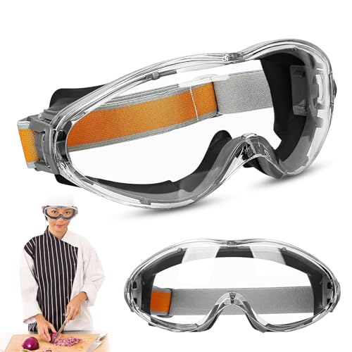Upgrade Zwiebelbrille für Frauen, Kochen, Hacken, Schneiden, Unisex-Brille, reißfrei, ergonomisch, winddicht und beschlagfrei (schwarz)