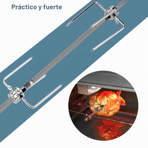 Miniatura 4 de Cprosp 2pcs Ganchos Para Carne De Asador, Tenedor Agujas De Acero, Con Diámetro De 12mm Con Tornillo De Bloqueo Con Tapa Protectora Roja