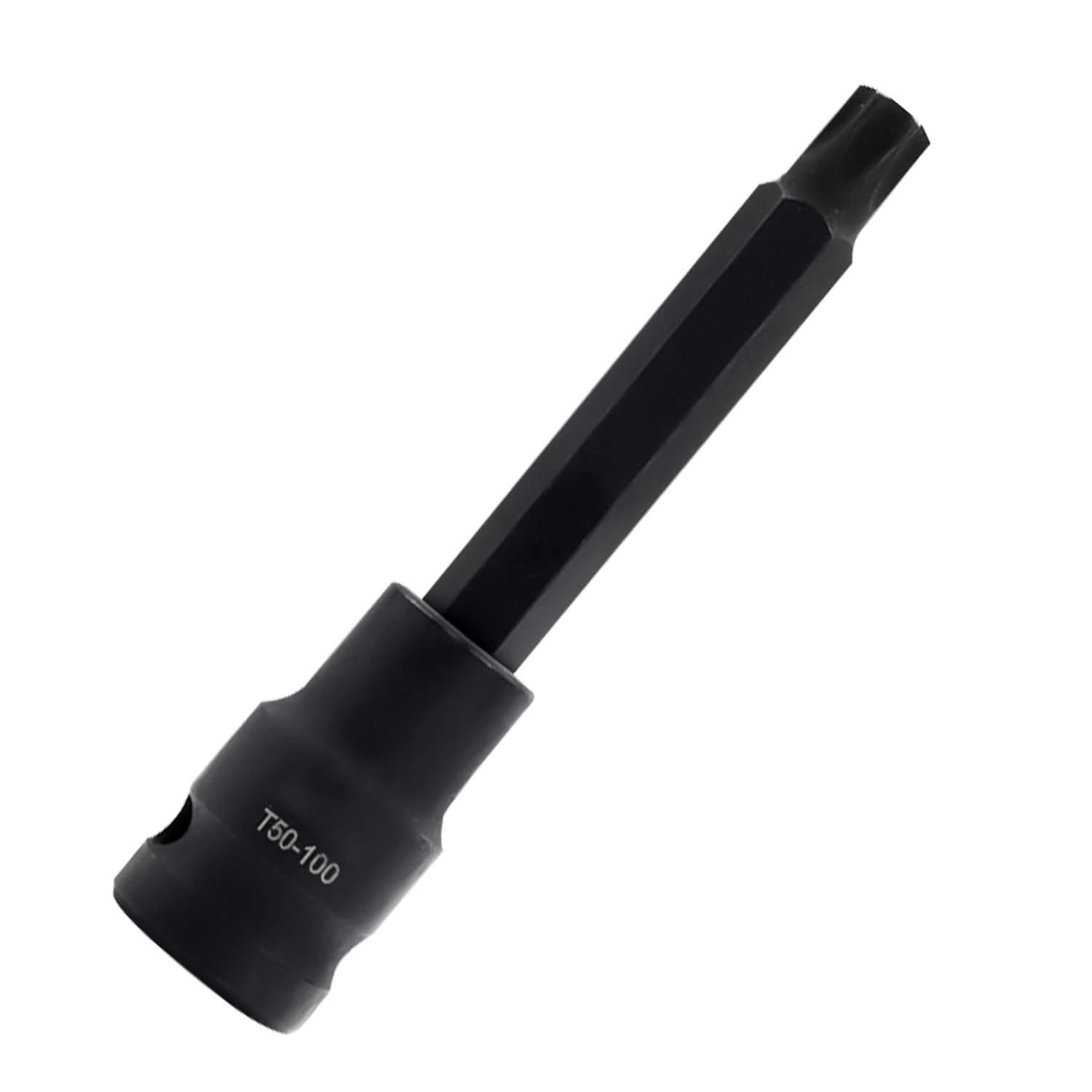 T50 Torx Bit, 1/2" Drive T50 Impact Socket Extra Long 100mm, High-Hardness