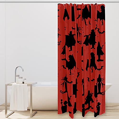 Rideau de douche Halloween diable 152x182 cm imperméable lavable avec 12 crochets - 3