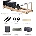 LVYWEX Pilates Reformer,Multifunctional Folding Oak Wood Home Pilates Equipment for Strength Training Exercise with Springboard and Square Boxes