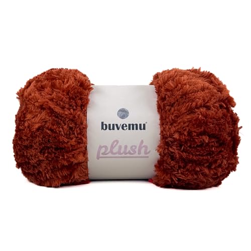 Image of Plush Faux Fur Bulky Yarn, Super Soft Fluffy Fuzzy for Knitting Crocheting Crafting, 100 Gram (3.53 Ounces) 109 Yards (100 Meters) (Windsor Tan)
