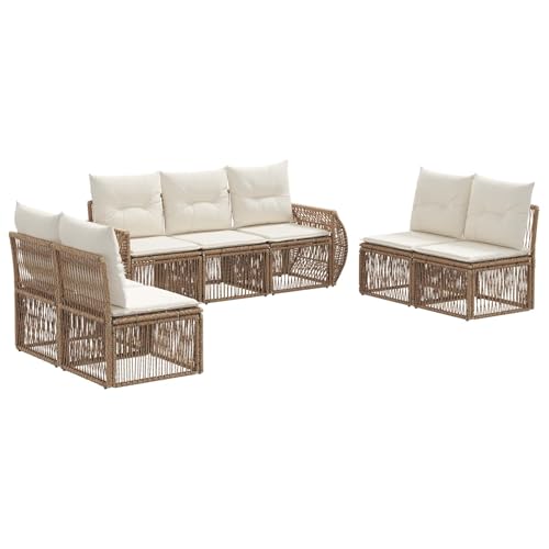 Sofa exterior de esquina de acero con ratán beige e impermeable para terraza 4