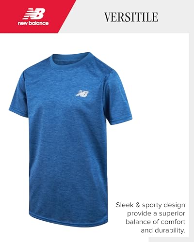 New Balance Boys Athletic Shirts - 4 Pack Performance Short Sleeve Crewneck Boys T Shirts - Dry Fit Tees for Kids (Size 8-20)4