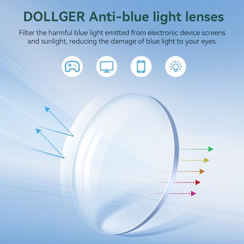 Image of Dollger Blue Light Glasses for Women Men Computer Glasses Square Blue Light Blocking Glasses