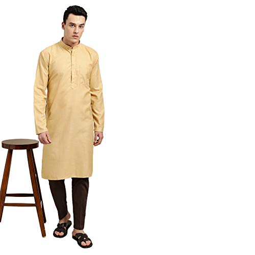 Image of SOJANYA Men's Cotton Straight Fit Casual(Since 1958 Solid Kurta Crafted for Elegance