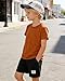 GOLLUNER Boys 2 Piece Outfits Short Sleeve Basketball Pattern T-Shirt and Shorts Summer Clothes for Kids 5-12 Years(Size 7 8)