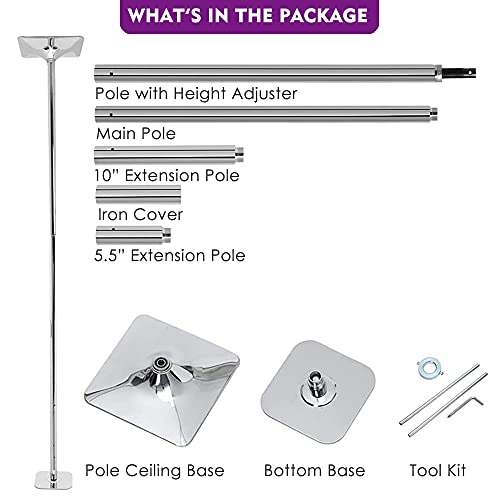 Snail Stripper Pole for Home Indoor 45mm Spinning Static Dancing Pole Portable Adjustable Dancer Pole Kit for Beginners and Professionals Heavy Duty Removable Fitness Exercise Dance Tube for Pub Gym