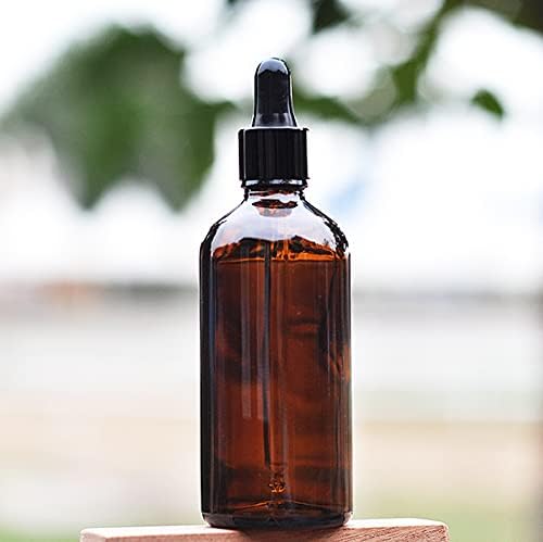 ericotry 2 Pcs 100ml Glass Dropper Bottles Empty Amber Glass Bottle Vial Container with Glass Dropper for Essential Oil Formulas Cosmetics Perfumes & Other Liquids