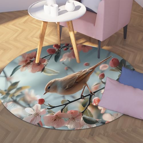 Tapis doux antidérapant mince rond 200cm résistant pour salon