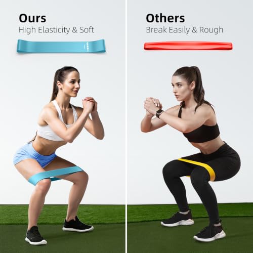 Image of Resistance Bands for Working Out, 5-Pack Elastic Loop Exercise Bands for Strength Training Stretching, Home Gym Equipment for Pilates Yoga Physical Therapy, Leg Glute Arm Workout Kit for Women Men