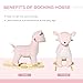 Qaba Kids Plush Ride-On Rocking Horse Deer-Shaped Plush Toy Rocker with Realistic Sounds for Child 36-72 Months Pink