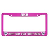 oFloral Aka Pretty Girls Wear Twenty Pearls Aluminum Alloy License Plate Frame Heart Shaped Greece...