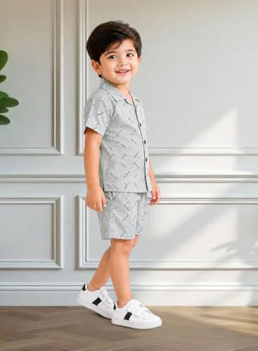Image of 3BROS Baby Boys & Baby Girls Pure Cotton Clothing Set Casual Half Sleeves Shirt with Shorts Set For Boys & Girls