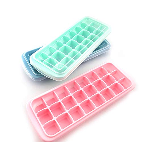 Bandeja de cubos de gelo de silicone Cubo de gelo Recipiente de molde Cubos congelados 24 compartime