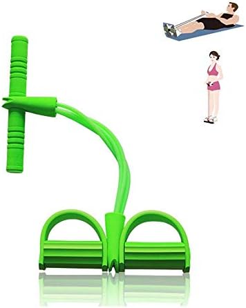 chislim Elastic Pull Rope,Fitness Sit-up Exercise Resistance Bands 4-Tube,Abdomen,Waist,Arm,Leg Stretching Training(Green)