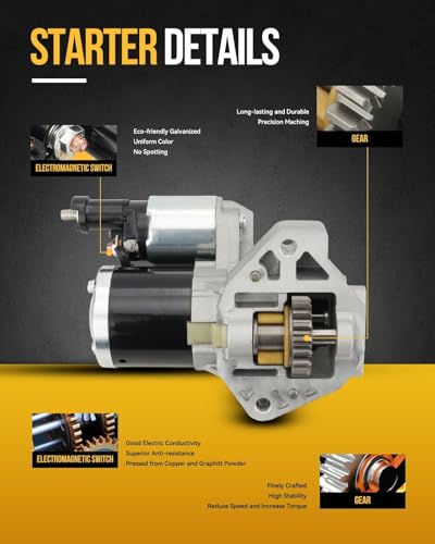 KAC Starter Motor 19268N Compatible con Subaru 2014-2018 Forester Automático CVT, 2015-2019 Outback, Legacy, 2012-2016 Impreza, XV Crosstrek 12V 1.2KW 9 Dientes 23300AA710, 23300AA71A, SR4316X miniatura 6