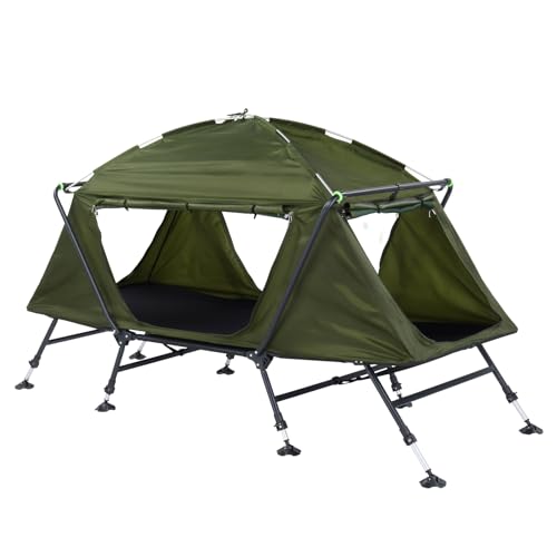 Carpa Cama Elevada Plegable para 1 Persona Verde