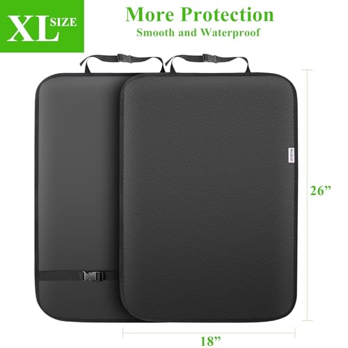 Image of Meolsaek Kick Mats Back Seat Protector, Waterproof Oxford Seat Back Protector, Car Seat Back Protector for Kids, Back of Seat Protector for Kids Feet Car Seat (Black A -1pc)