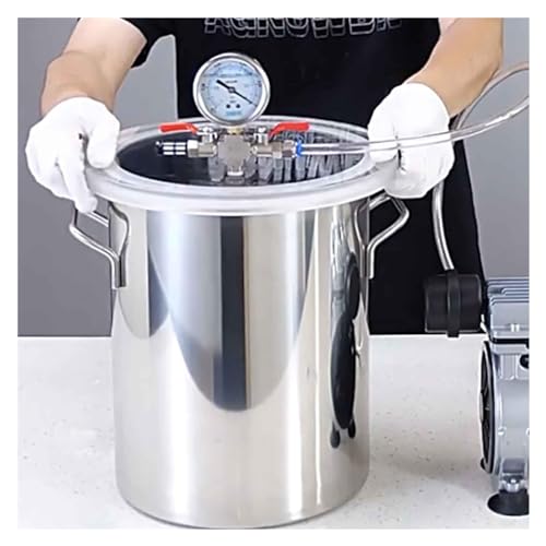 100 75 72 50 35 20 12 6L Epoxy Resin Vacuum Degassing Chamber, Stainless Steel Wood Stabilizer Pot/Vacuum Chamber Kit for Plaster Silicone with Acrylic Crystal Lid, without Pump(2Gal/6L)