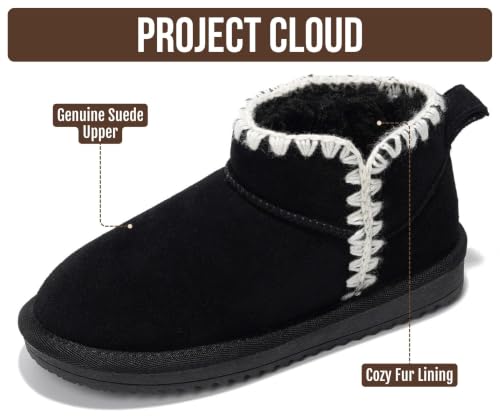 Image of Project Cloud Girls 100% Genuine Leather Non Slip Fur Lined Ankle Boots
