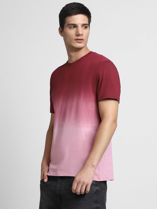 Image of Dennis Lingo Men's Cotton Ombre Crew Neck Slim Fit T-Shirts
