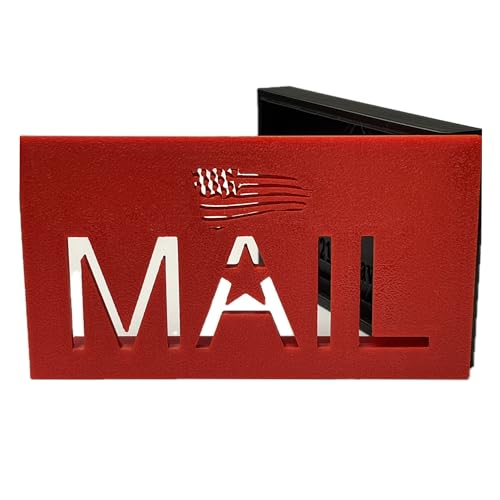 FLAG + MAIL Red Plastic Mailbox Flag, 4.02\" x 2.27\" x 0.59\", Replacement Door Flag, Modern Practical Style, Universal Front Mount Design, Easy Install