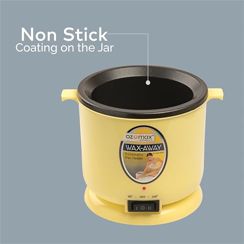 Image of Ozomax Away Wax Heater, Professional-Grade Wax Warmer with Non-Stick Plates for Easy Wax Removal, Hair Removal, Waxing, Fast Heating, Autocut Off, Safe, Durable, Salon, Spa, and Home Use