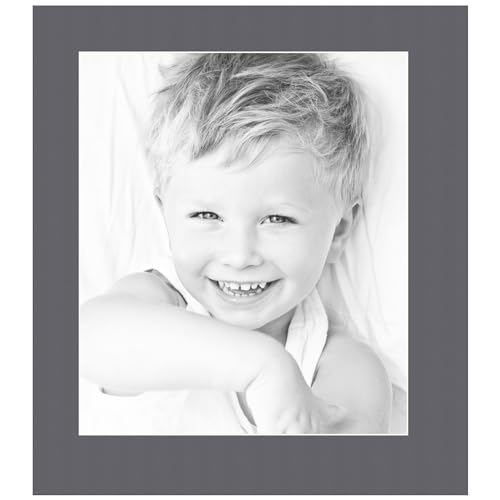 12x14 Granite/Mountain Grey Custom Mat for Picture Frame with 8x10 Opening Size (Mat Only, Frame NOT Included) - 6 Pack