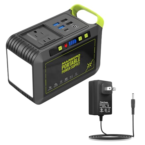 MARBERO 88Wh Portable Power Station 24000mAh Camping Lithium Battery Power 110V/80W with Extra Wall Adapter Power Charger Supply with Plug 19V 1.5A 3.5mm*1.35mm