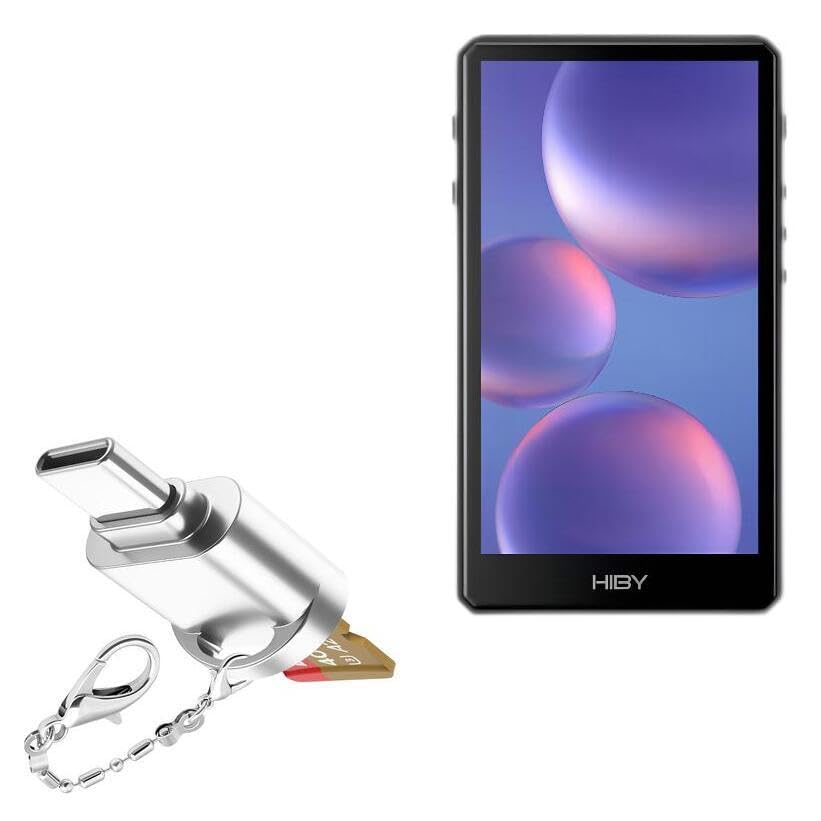 Adapter Compatible with HiBy R5 II (Gen 2) - Micro SD Card miniReader, USB Type-C OTG Reader USB3.0 Adapter Keychain - Metallic Silver-image-17