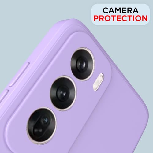 Image of Outlouders Back Cover for Oppo Reno 12 5G | Camera Protection | Durable Soft Matte Silicone Bumper Case (Purple)