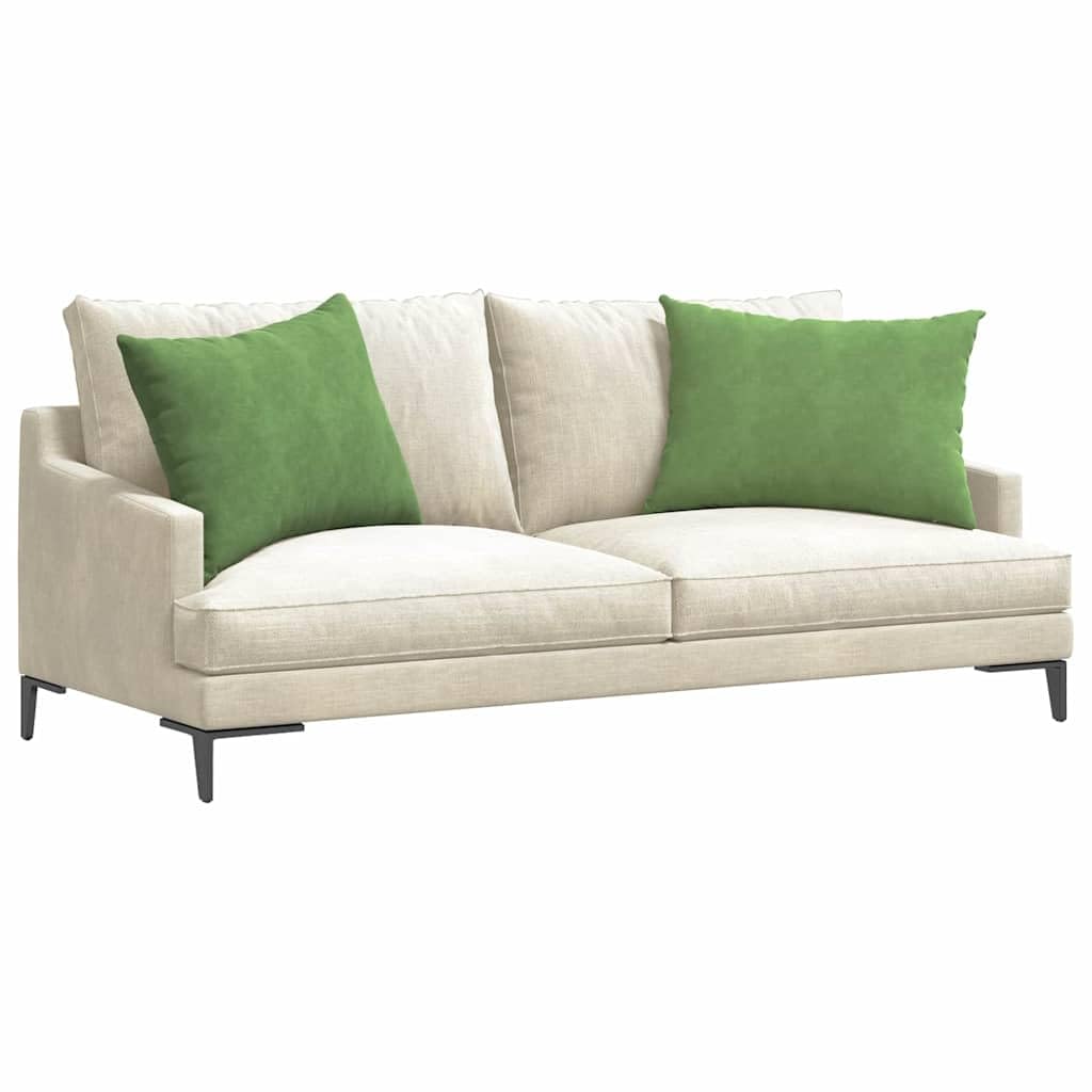 Cojín de asiento de 70 x 50 cm, de pana verde claro, juego de 2 cojines para sofá extraíbles con cremallera, relleno de poliéster, diseño moderno para salón, dormitorio, oficina
