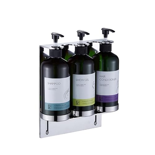 Wall Mounted 3 in 1 soap Dispenser, 500 ml Large Capacity, Press Type Shower Dispenser for Shampoo, Body wash, Conditioner, Suitable for Hotels and Public Places bathrooms, etc. Fixed with Screws