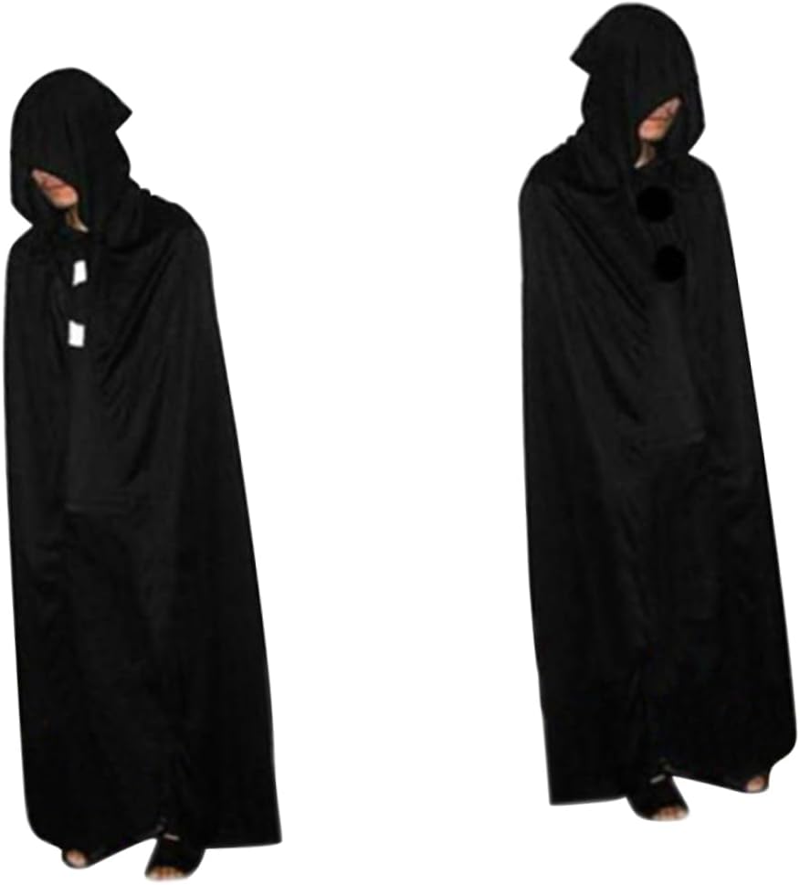 NOLITOY 2pcs Devil Costume Hooded Cape Black Outfits Halloween Clothes Halloween Costumes Black Cloak Cape