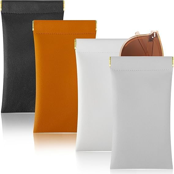 Leather Glasses Case anti-scratch Eyeglass Case, Multi-purpose Lipstick Coin Purse Storage Bag, Anti-scratch Eyeglass Case Pouches for Jewellery, Eyewear(4 PCS)-image-27