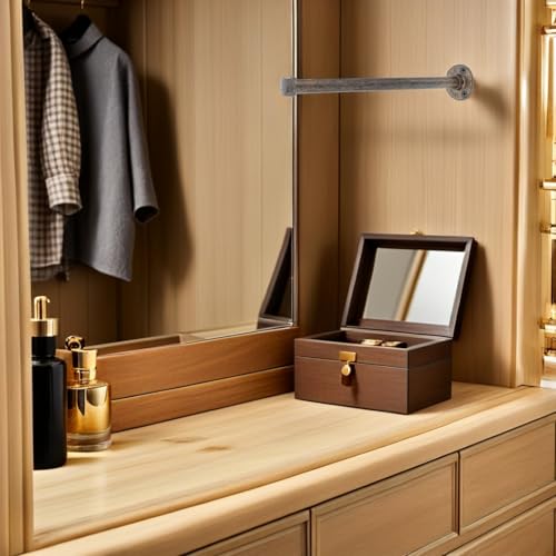 Soporte de pared industrial con función antideslizante y dos barras de hierro dorado 8