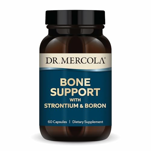 Dr. Mercola Bone Support with Strontium & Boron - Supports Bone Strength - Silica, Manganese & Trace Minerals - Non-GMO, Gluten-Free & Soy-Free - 60 Capsules (30 Servings)