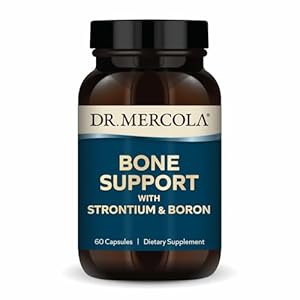 Dr. Mercola Bone Support with Strontium & Boron – Supports Bone Strength – Silica, Manganese & Trace Minerals – Non-GMO, Gluten-Free & Soy-Free – 60 Capsules (30 Servings)