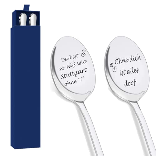 Edelstahl Besteckset für Eltern Freunden Geschwestern Paare, personalisiert Löffel Gabel mit Gravur, hochwertiges Spiegelpolier-Besteck-Set für Damen und Herrn (Paare) Cover