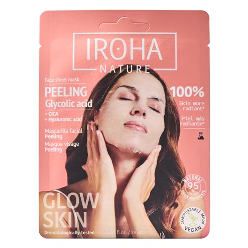 Iroha Nature - Mascarilla Facial Peeling con Ácido Glicólico | Perfeccionador de Piel para un Rostro Iluminado y Perfecto | Regeneración Instantánea en Sólo 15 Minutos | Clean Beauty | 100% Vegana
