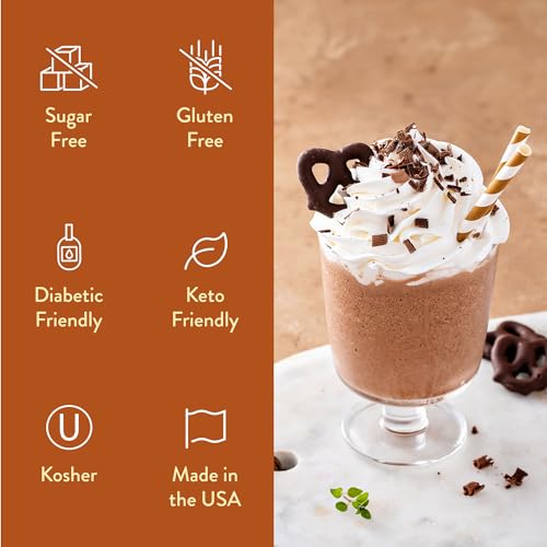 Jordan's Skinny Mixes Syrups Sugar Free Coffee Syrup, Chocolate Covered Pretzel Syrup Flavor, Zero Calorie Flavoring for Latte, Protein Shake, Cocktail & More, Gluten Free, Keto Friendly, 25.4 Fl Oz, 1 Pack