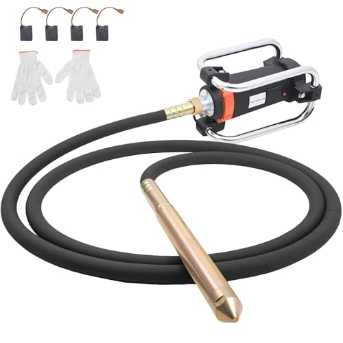 MECHINHUB 1500W Concrete Vibrator 110V 2HP 18000RPM Portable Pencil Type Power 35mm Bottle Shaker 14.7ft Shaft Rod Remove Air Bubbles and Mix Concrete