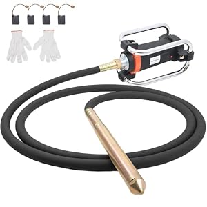 1500W Concrete Vibrator 110V 2HP 18000RPM Portable Pencil Type Power 35mm Bottle Shaker 14.7ft Shaft Rod Remove Air Bubbles and Mix Concrete