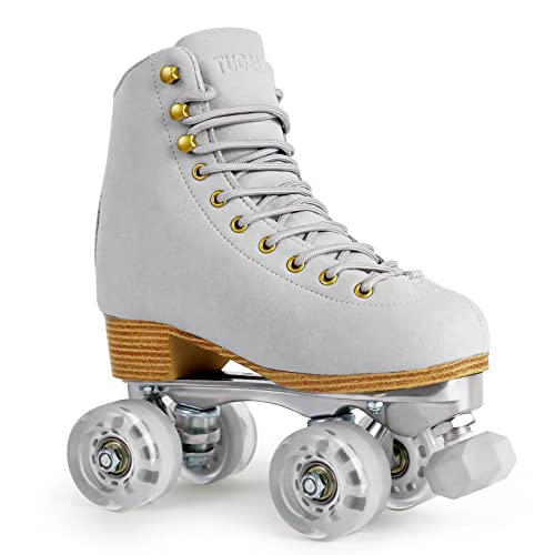 Roller Skates for Women or Men with Height Adjustable Rubber Stoppers Retro...