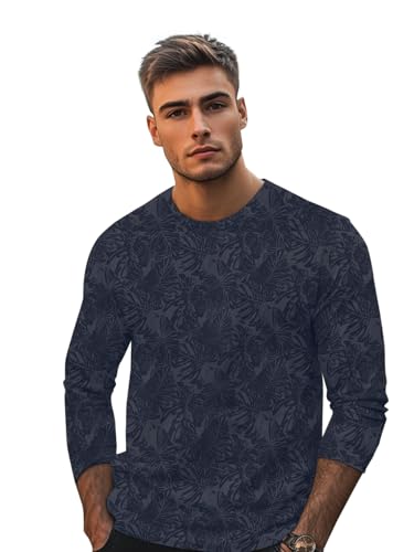 Image of Urbano Fashion Men's Printed Full Sleeve Slim Fit Cotton T-Shirt