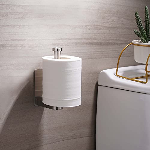 Aikzik Toilettenpapierhalter ohne Bohren, Klopapierhalter Selbstklebend, Edelstahl Klorollenhalter, Wc Papier Halterung Rollenhalter mit Kleber für Badzimmer, Modernes Badzubehör