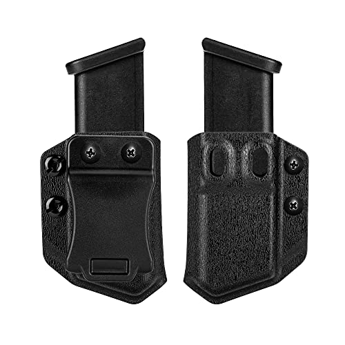 Aecktech 2 Pack Universal Mag Carrier IWB/OWB Magazine Holster Fits:9mm/.40 Double Stack|9mm/.40 Single Stack|.45ACP Double Stack|.45ACP Single Stack,for Right & Left Hand Ambidextrous Concealed Carry